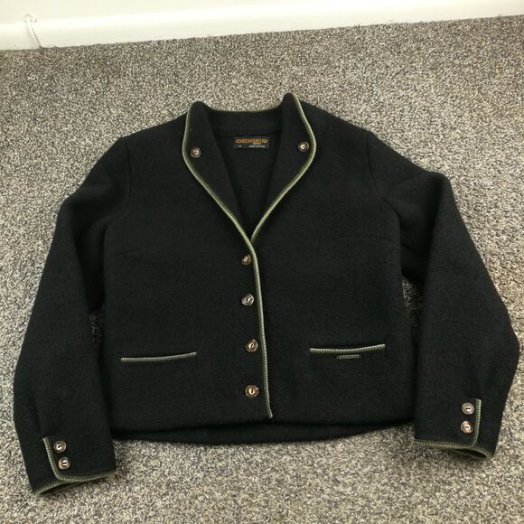 Vintage Geiger Sweater Jacket Cardigan Boiled Wool Womens EUR 42 (Large)